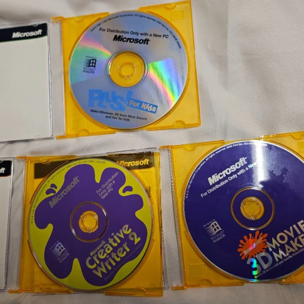 Microsoft Lot of 3 PC CD-ROMs For Kids Windows 95